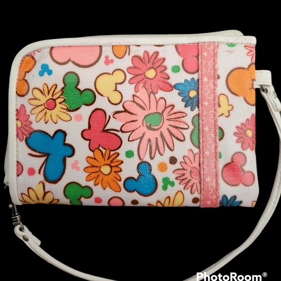 DISNEY PARKS ORIG MICKEY MOUSE SMALL CLUTCH WRISTLET WALLET WHITE - Picture 2 of 6